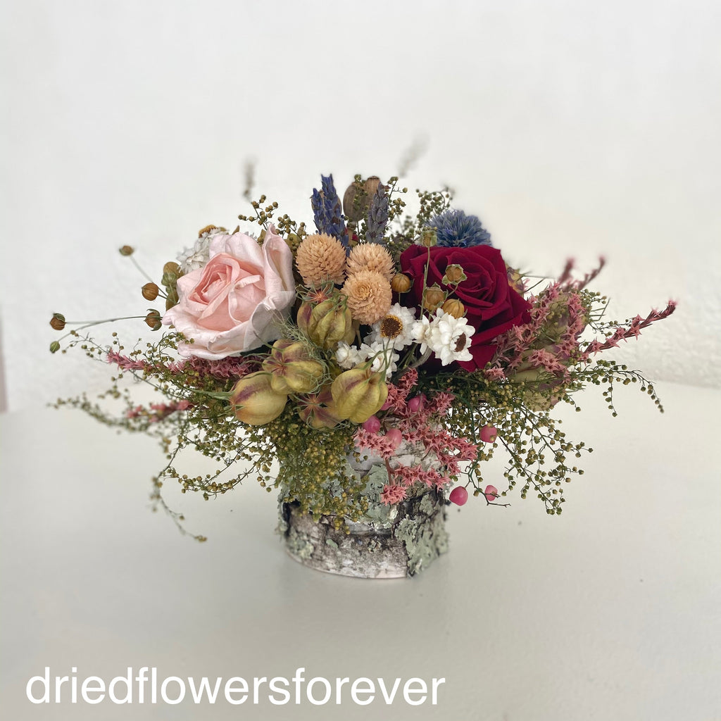 Burgundy & Pale Peach Floral Arrangement