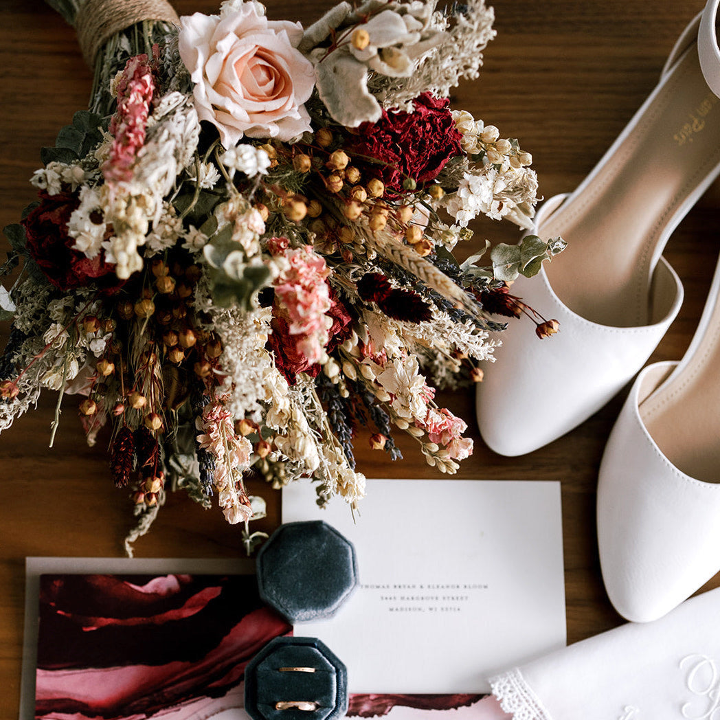 Burgundy & Pink Vintage Wedding Bouquet