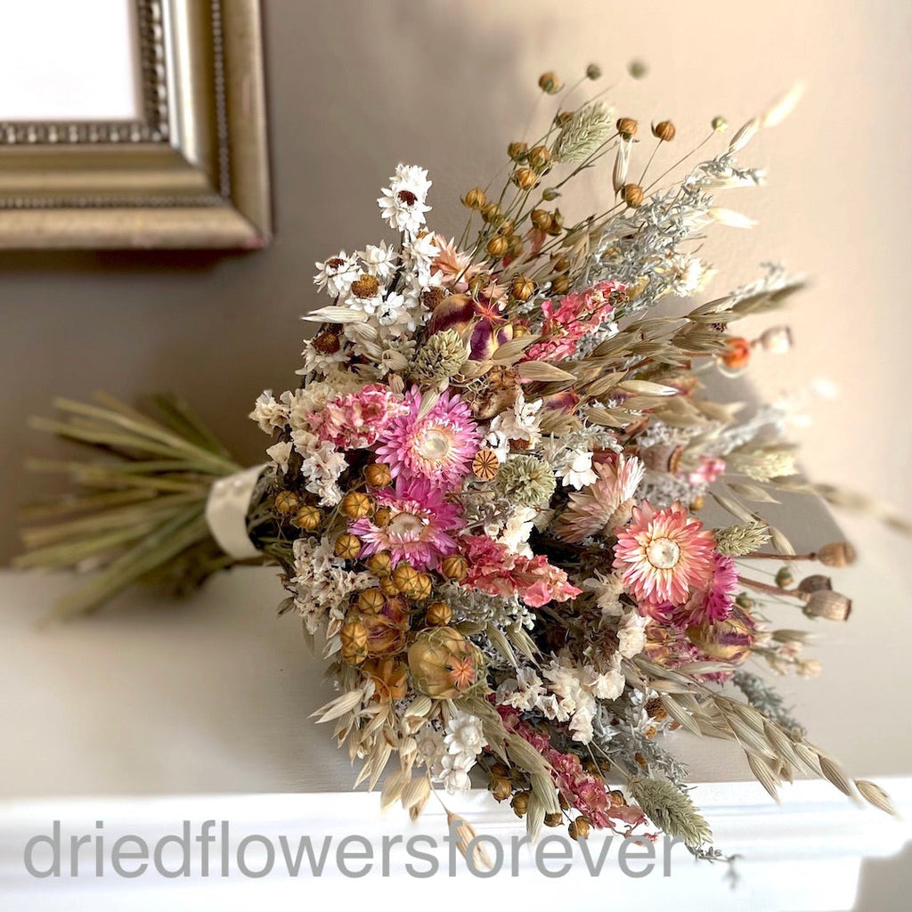 Pink Wildflower Wedding Bouquet