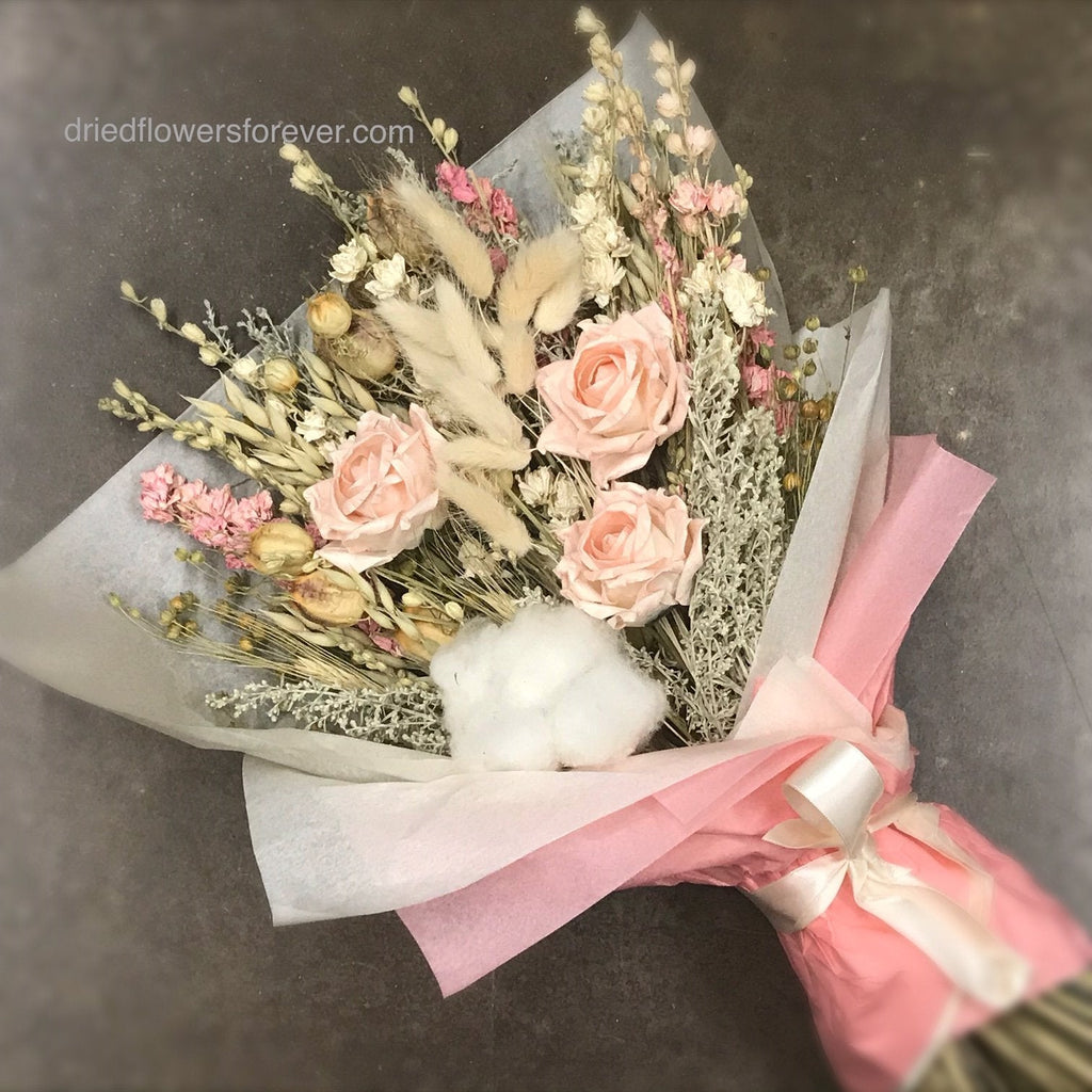 Pink, Peach & Blush Dried Flower Gift Bouquet