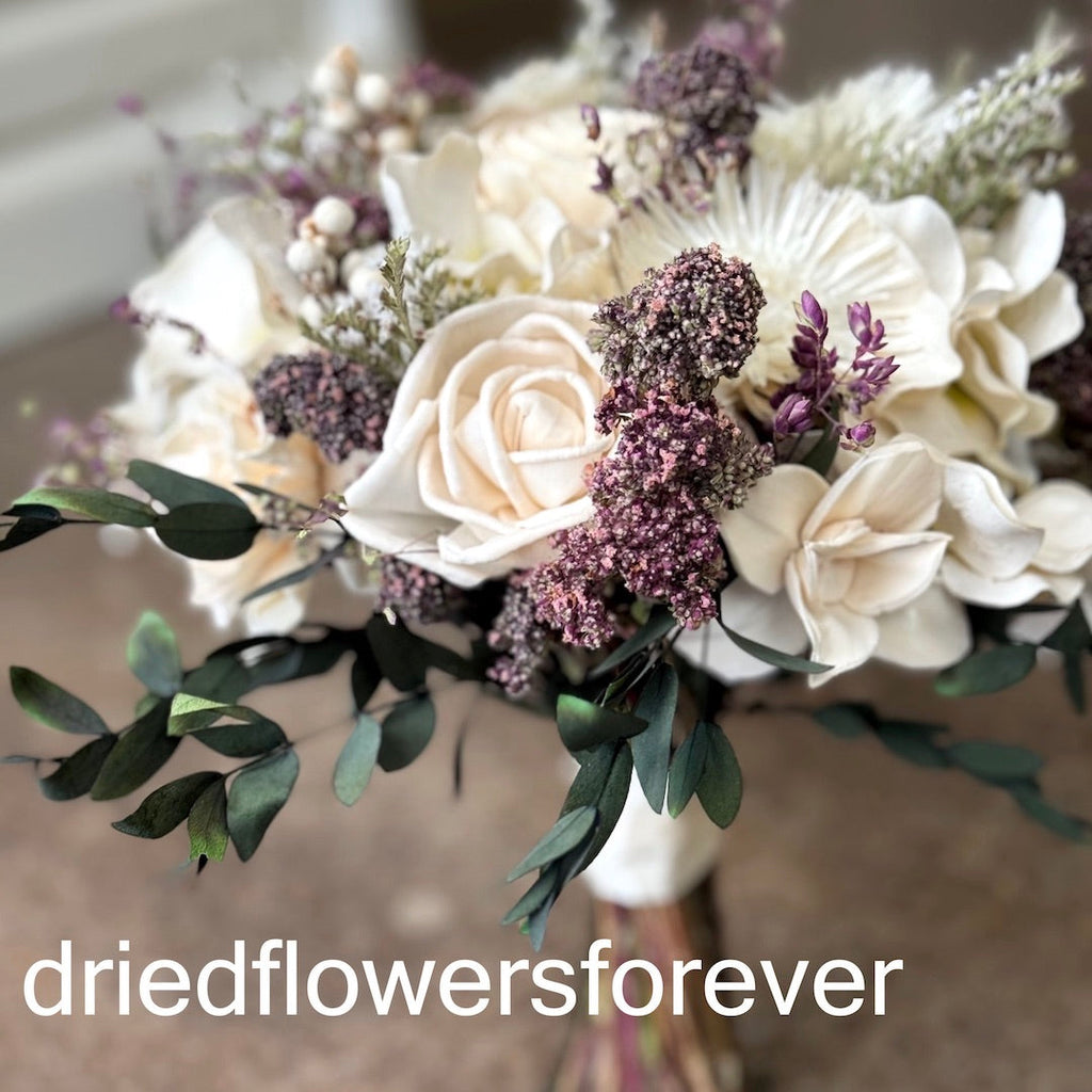 Purple Classic Wedding Bouquet w/ Eucalyptus