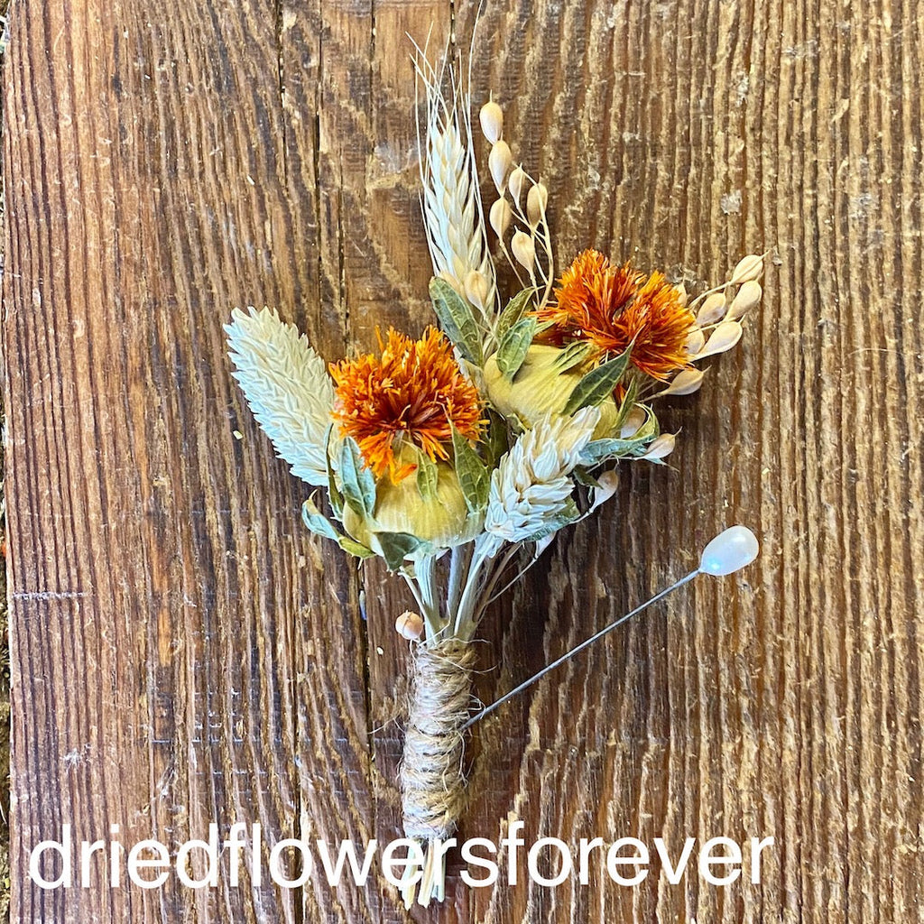 Orange Herb Boutonniere